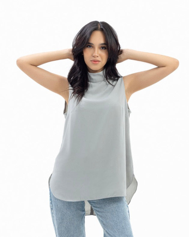 Dressy Short-length Sleeveless Turtleneck- Basic
