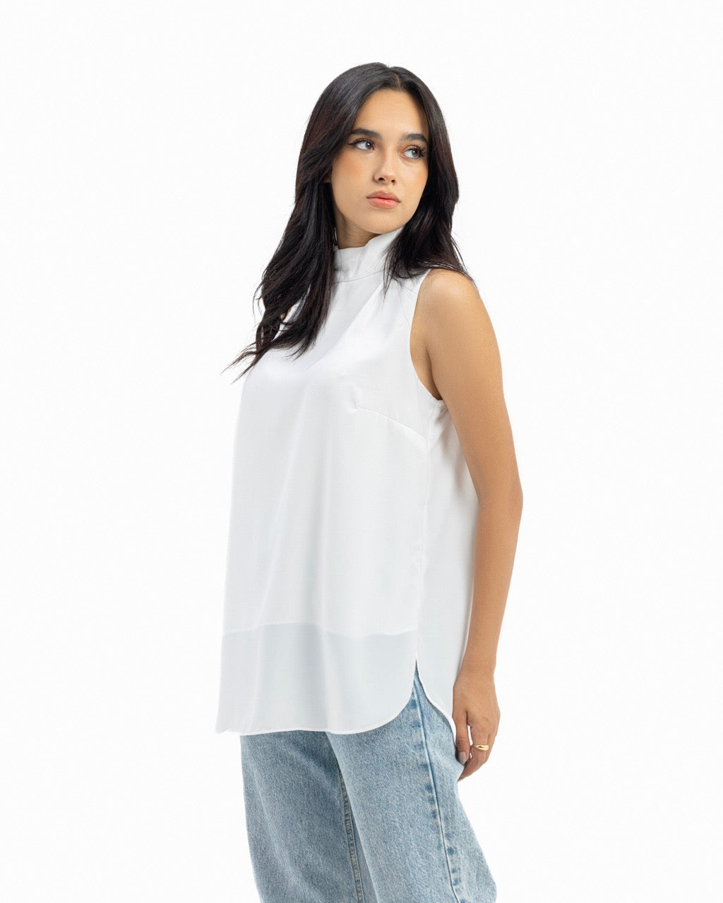 Dressy Short-length Sleeveless Turtleneck- Basic