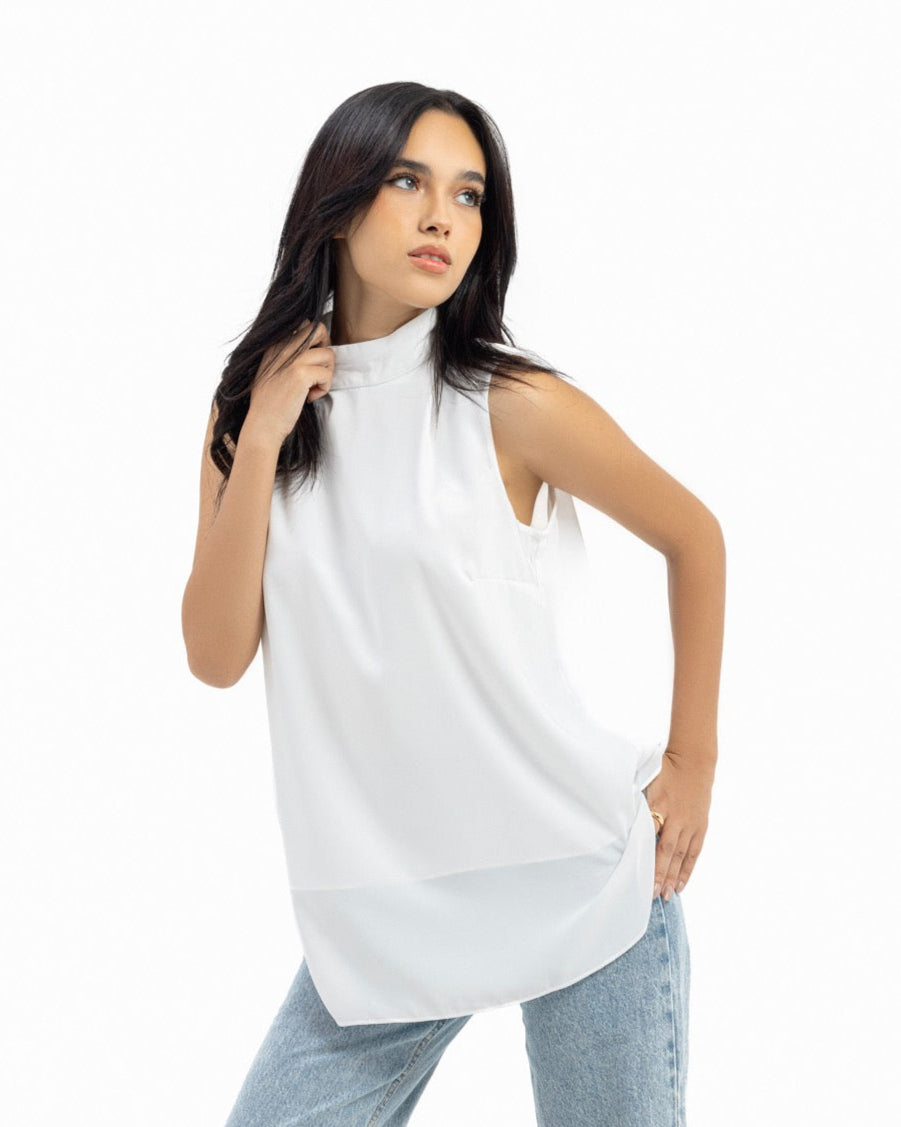 Dressy Short-length Sleeveless Turtleneck- Basic