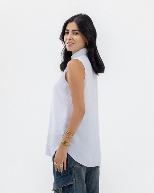 Dressy Short-length Sleeveless Turtleneck- Basic