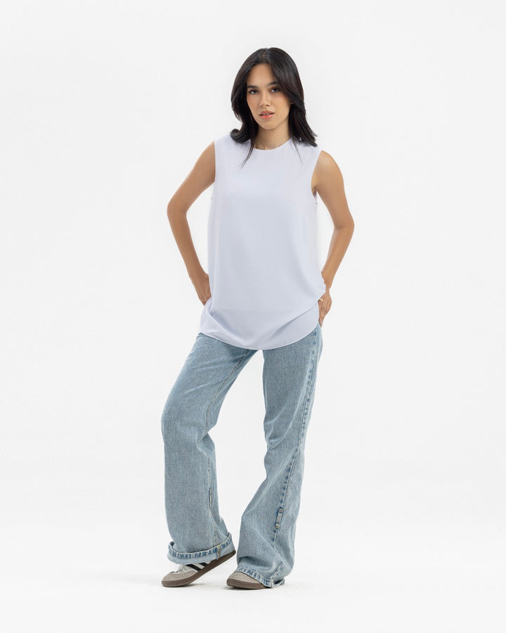 Dressy Short-length Sleeveless crewneck- Basic