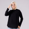 Dressy Short-length Long-sleeve crewneck - Monochrome