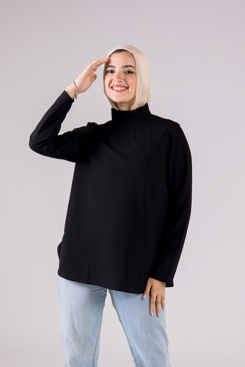 Dressy Short-length Long-sleeve turtleneck - Monochrome