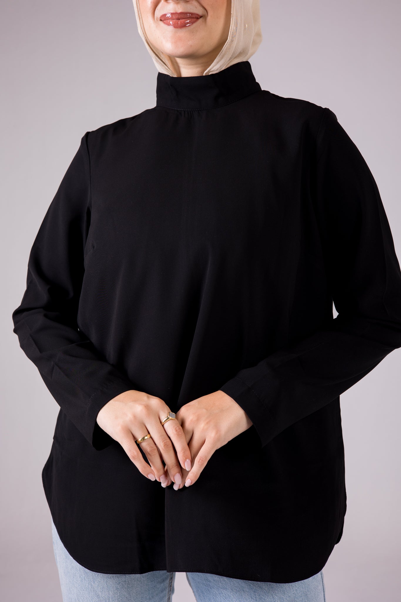 Dressy Short-length Long-sleeve turtleneck - Monochrome