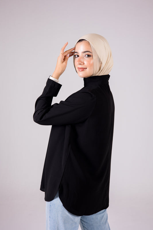 Dressy Short-length Long-sleeve turtleneck - Monochrome