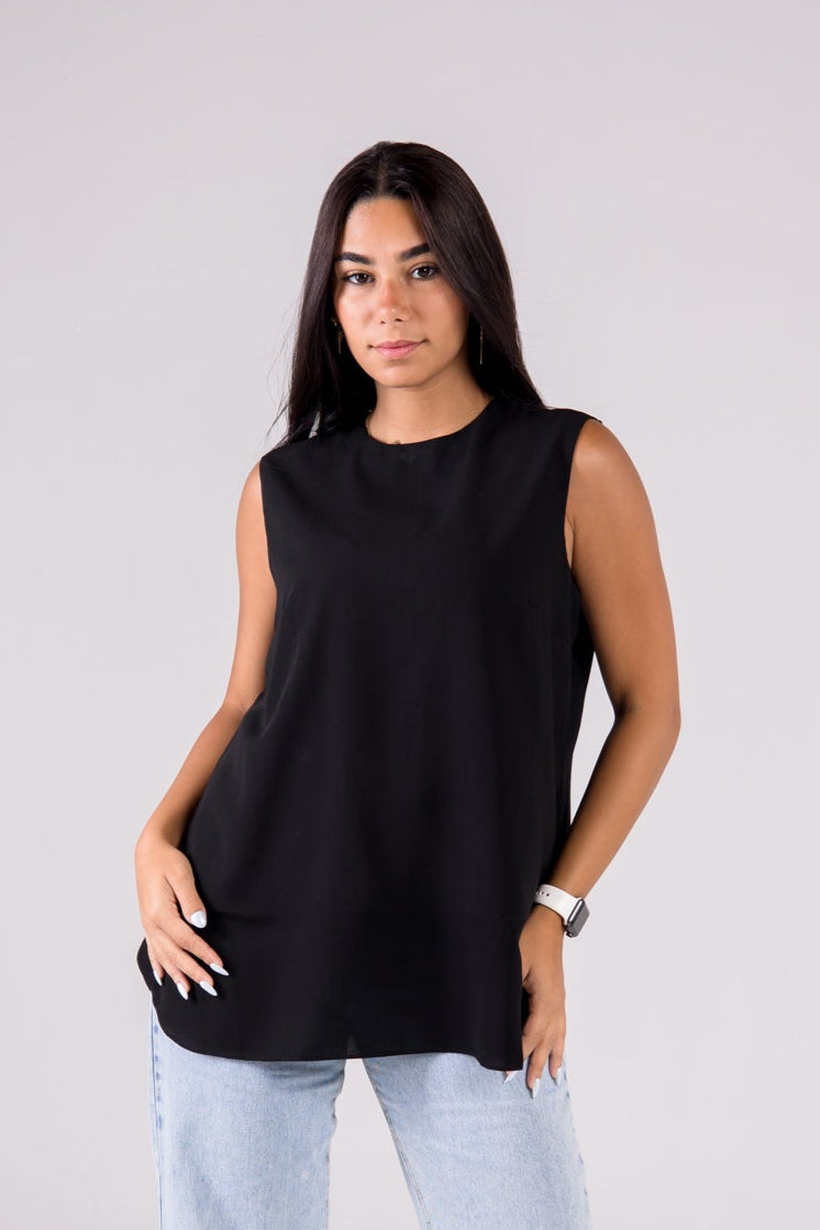 Dressy Short-length Sleeveless crewneck- Basic