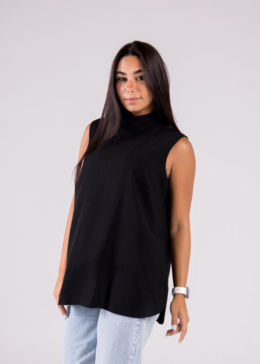 Dressy Short-length Sleeveless Turtleneck- Basic