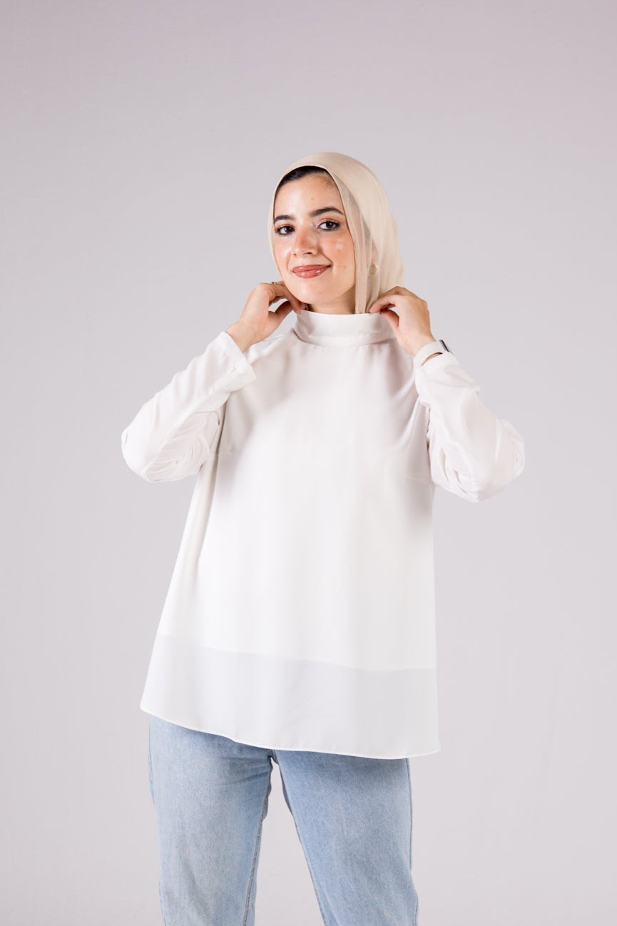 Dressy Short-length Long-sleeve turtleneck - Monochrome