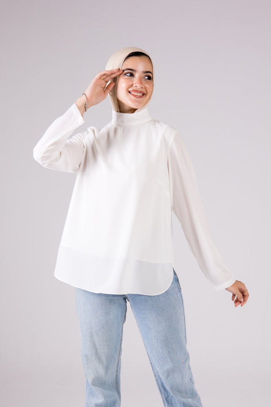 Dressy Short-length Long-sleeve turtleneck - Monochrome