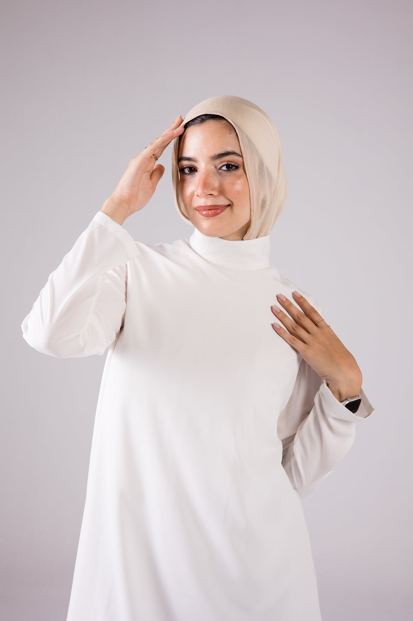 Dressy Top Long Length Long Sleeve turtleneck - Monochrome