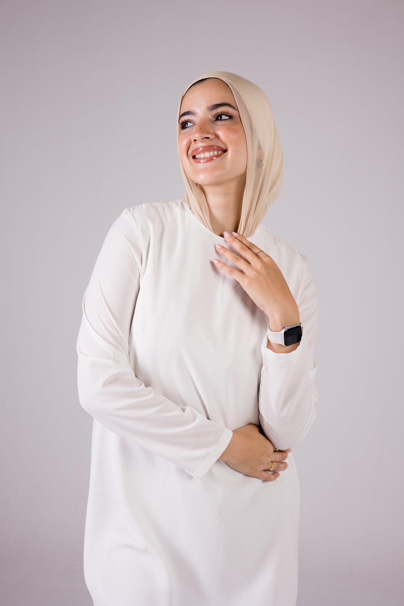 Dressy Top Long Length Long Sleeve crewneck - Monochrome