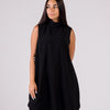 Dressy Top Long Length Sleeveless turtleneck - Monochrome