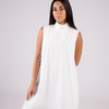 Dressy Top Long Length Sleeveless turtleneck - Monochrome