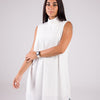 Dressy Top Long Length Sleeveless turtleneck - Monochrome