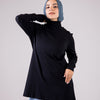 Long-sleeve Cotton Turtleneck Medium-length Top