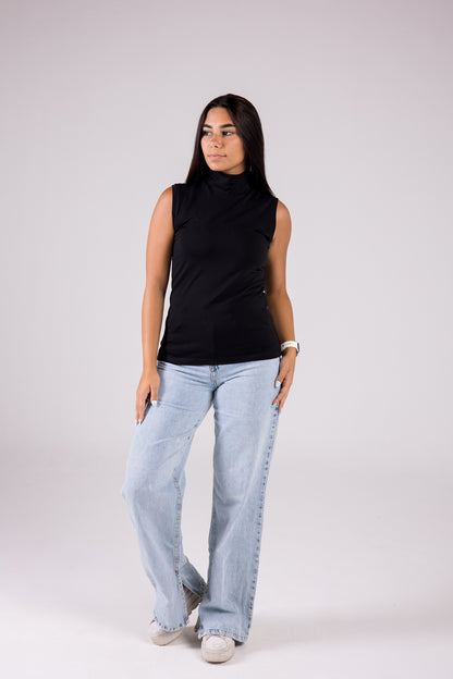 Tight Sleeveless turtleneck - Monochrome