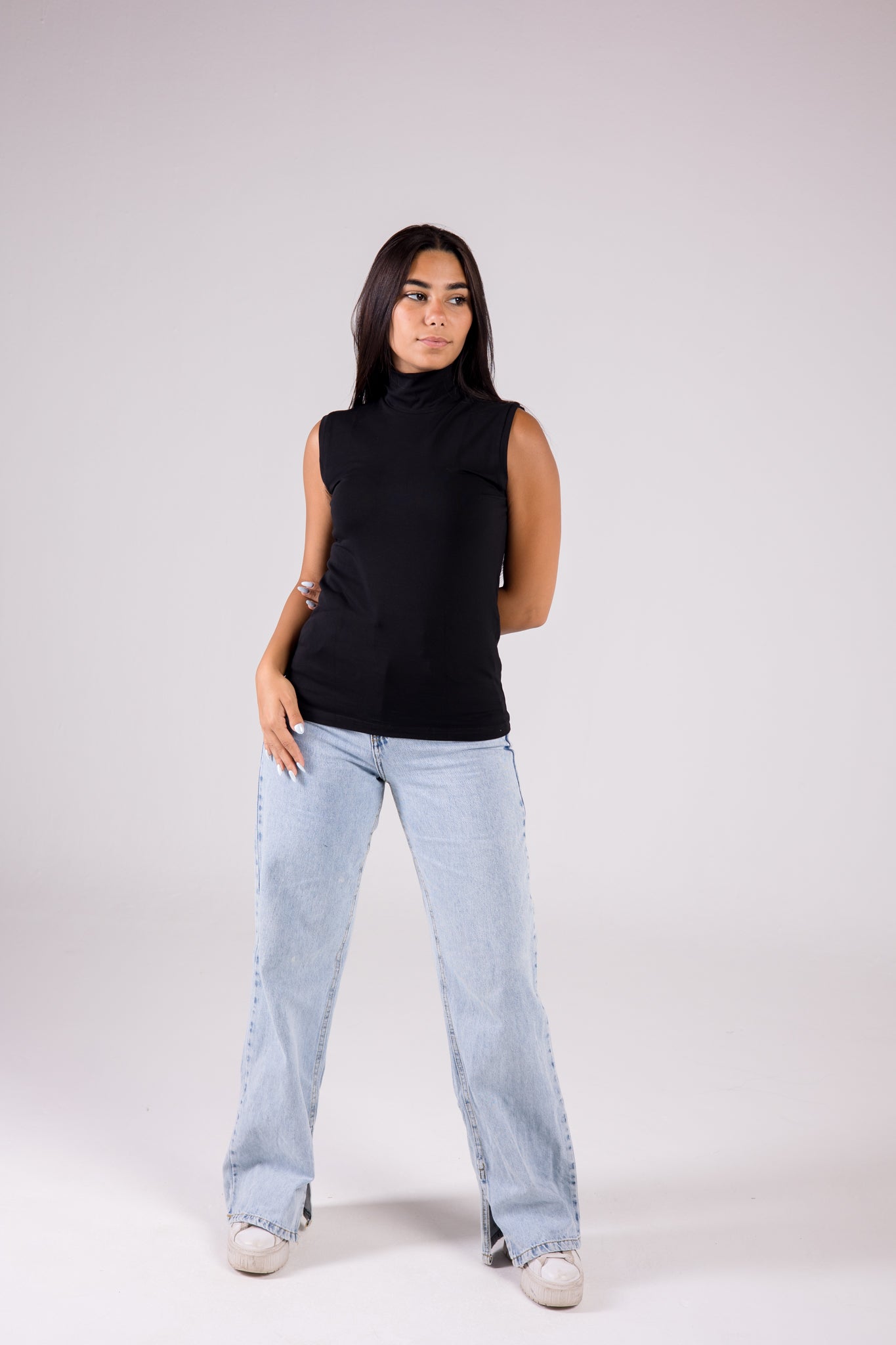 Tight Sleeveless turtleneck - Monochrome