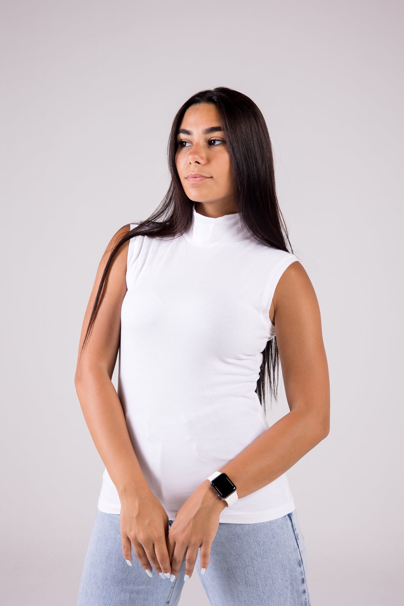 Tight Sleeveless turtleneck - Monochrome