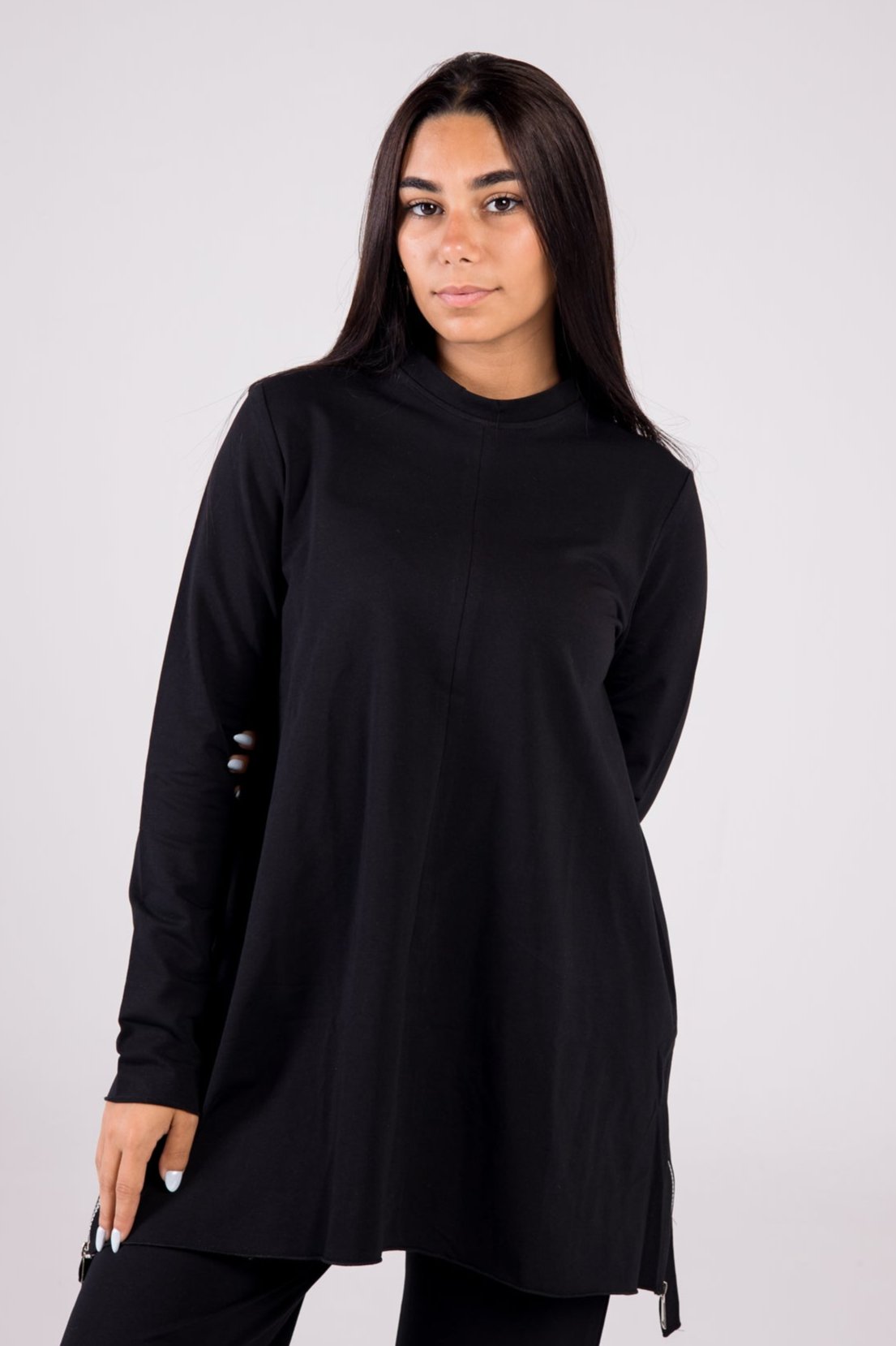 Cotton Top Crewneck Black