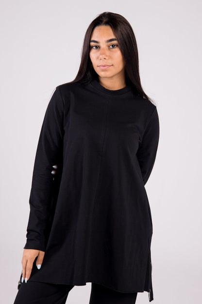 Cotton Top Crewneck Black