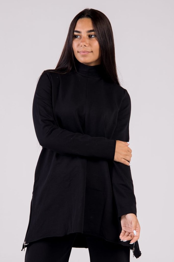 Cotton Top Turtleneck Black