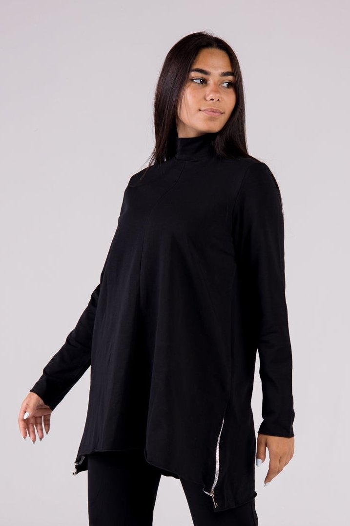 Cotton Top Turtleneck Black