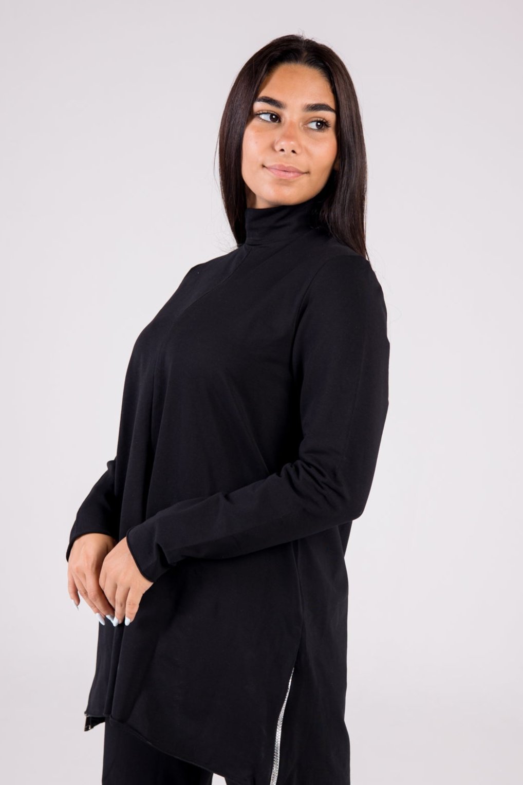 Cotton Top Turtleneck Black