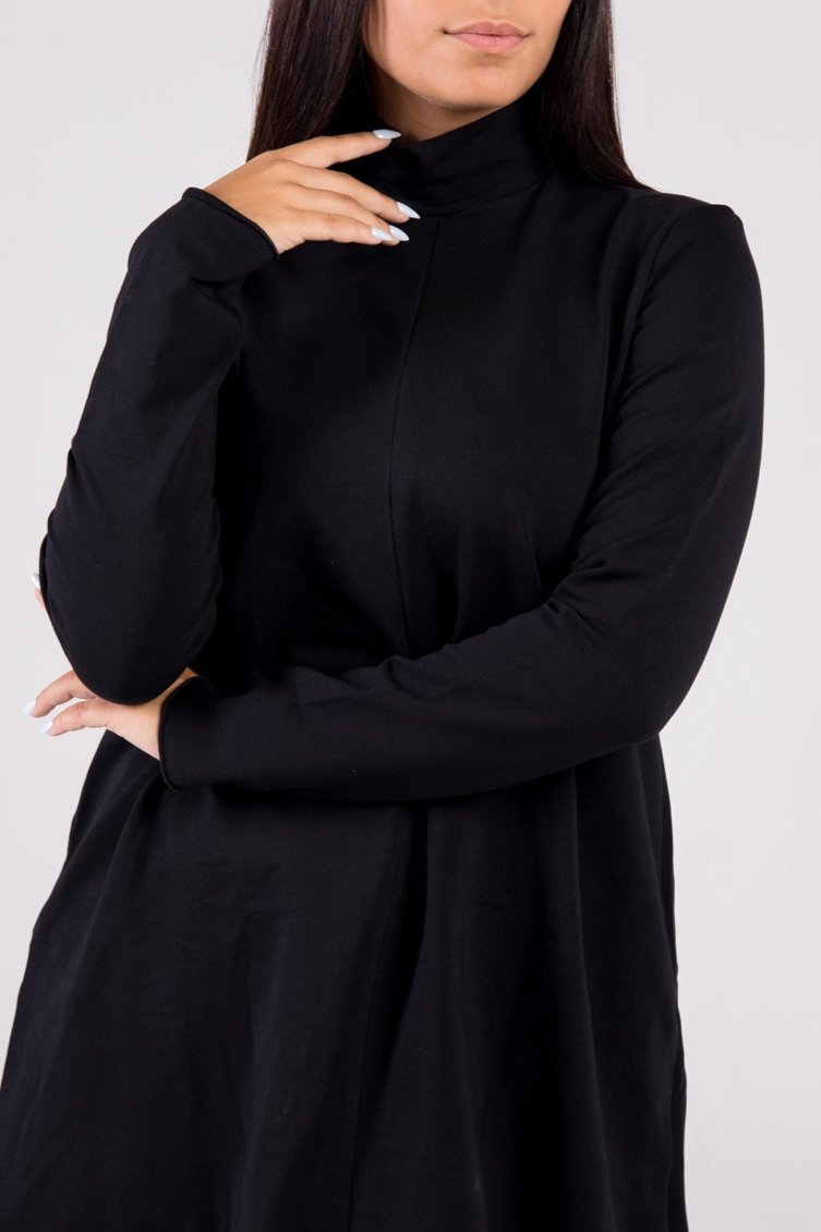 Cotton Top Turtleneck Black