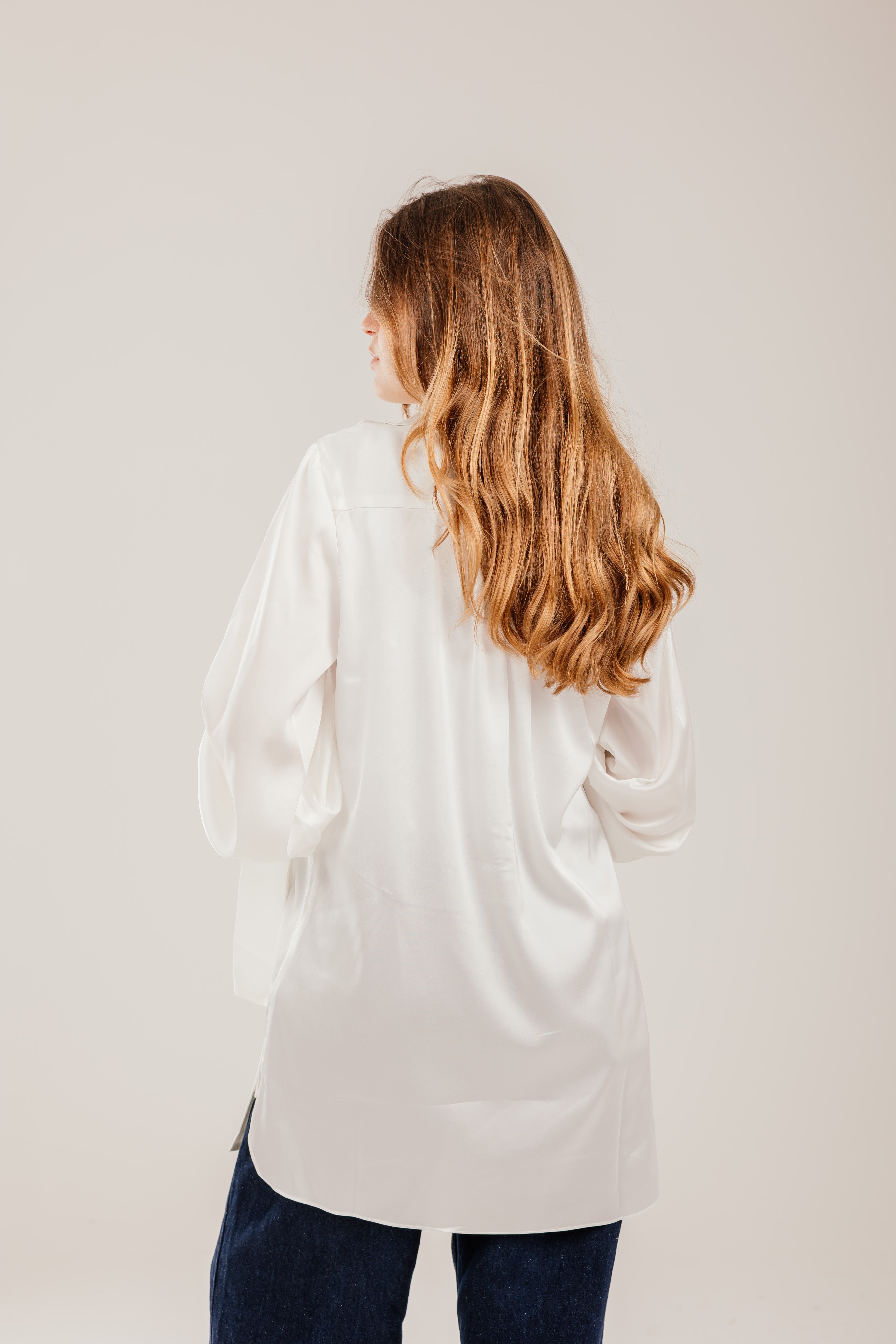 Puff-Sleeve Shirt with Ribbon
