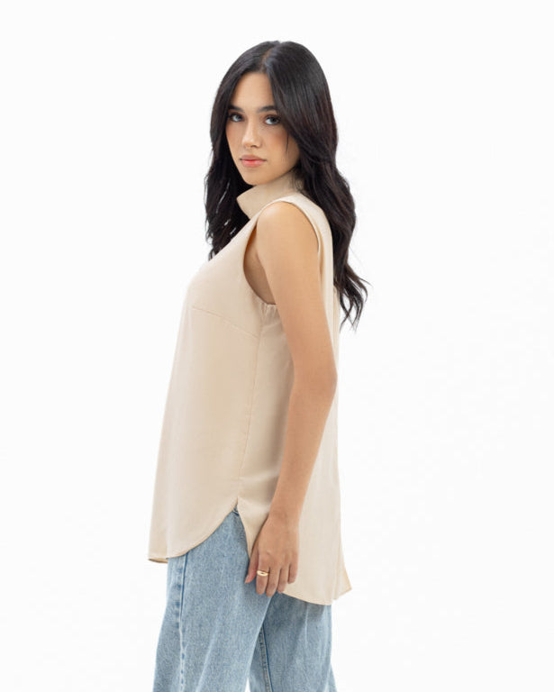 Dressy Short-length Sleeveless Turtleneck- Warm